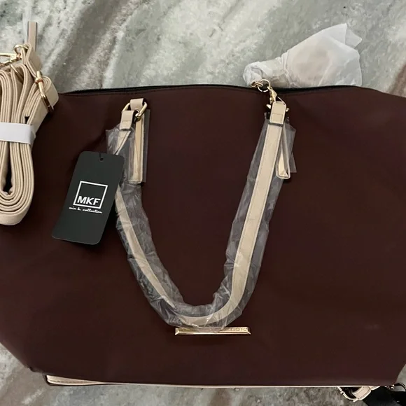 MKF COLLECTION YAYA PLAID BACKPACK COGNAC BROWN TAN NEW WITH TAGS Mkf Collection | Bags | Greer Backpack Waterproof Nylon  main image 4